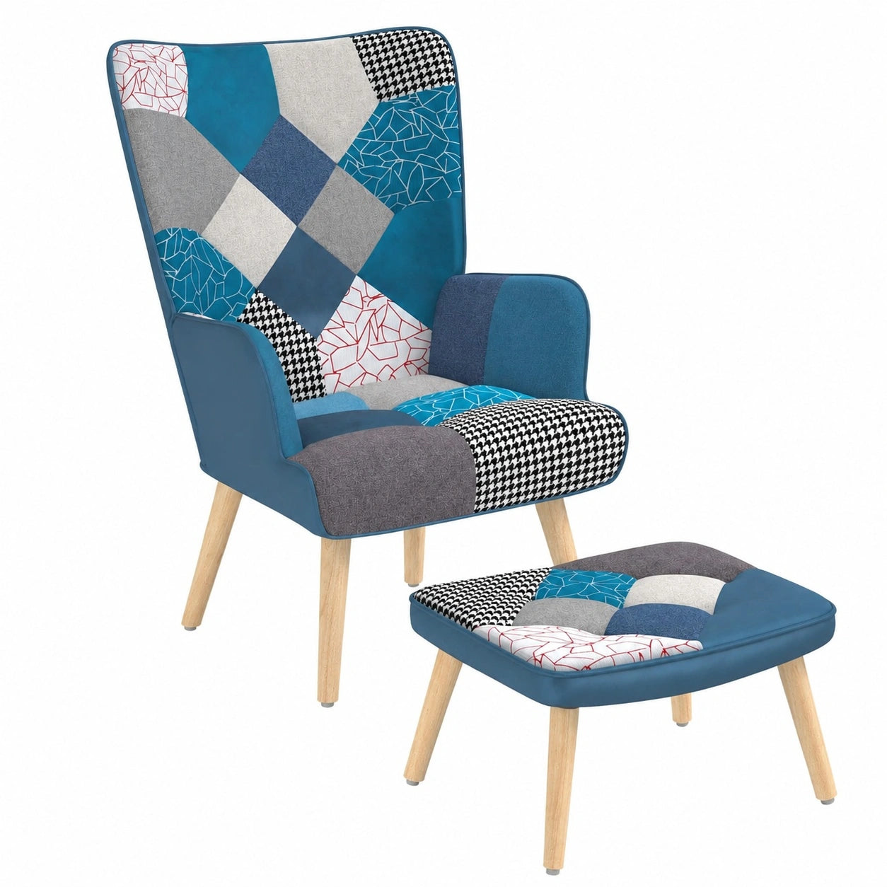 fauteuil-scandinave-avec-reposepieds-en-tissu-patchwork-et-velours-bleu-bamih12004dy